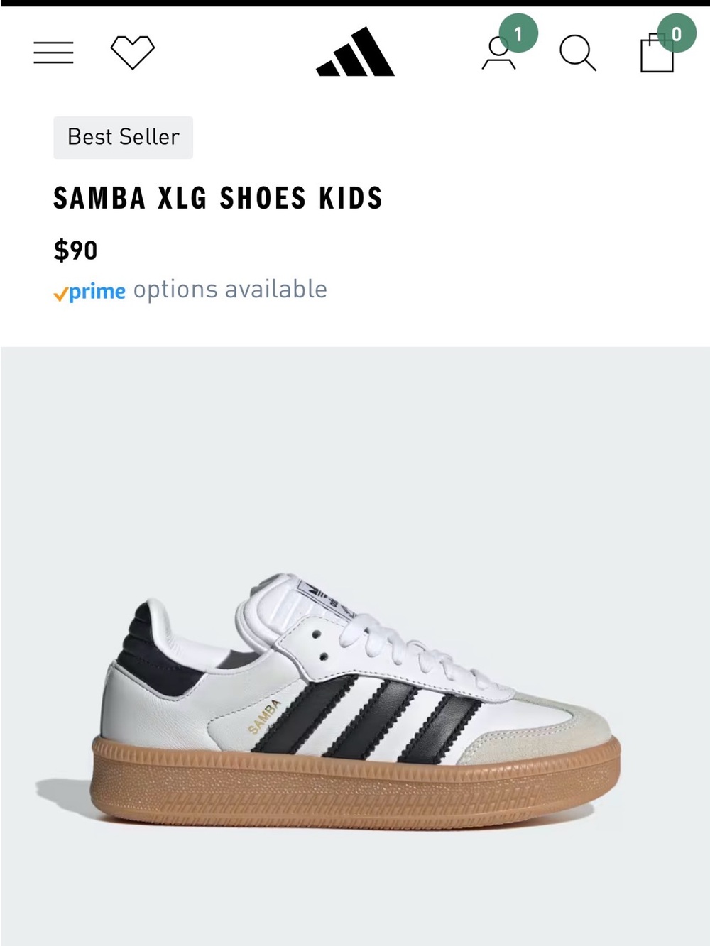 adidas Samba XLG Kids Sneakers